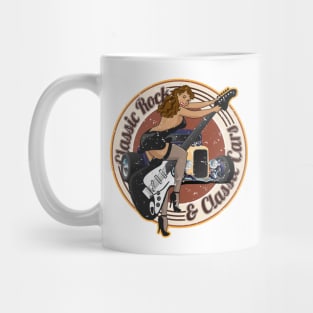 Vintage Classic Rock and Classic Cars Rockabilly Illustration Mug